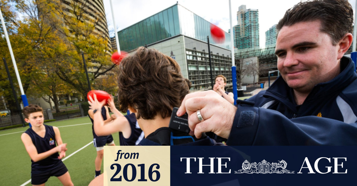 School sport Melbourne Grammar Year 7 footballers wear GPS trackers
